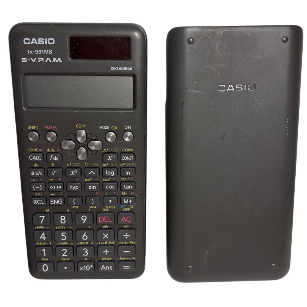 Casio FX-991MS 2nd Edition Scientific Calculator With Solar & Battery Power Cove